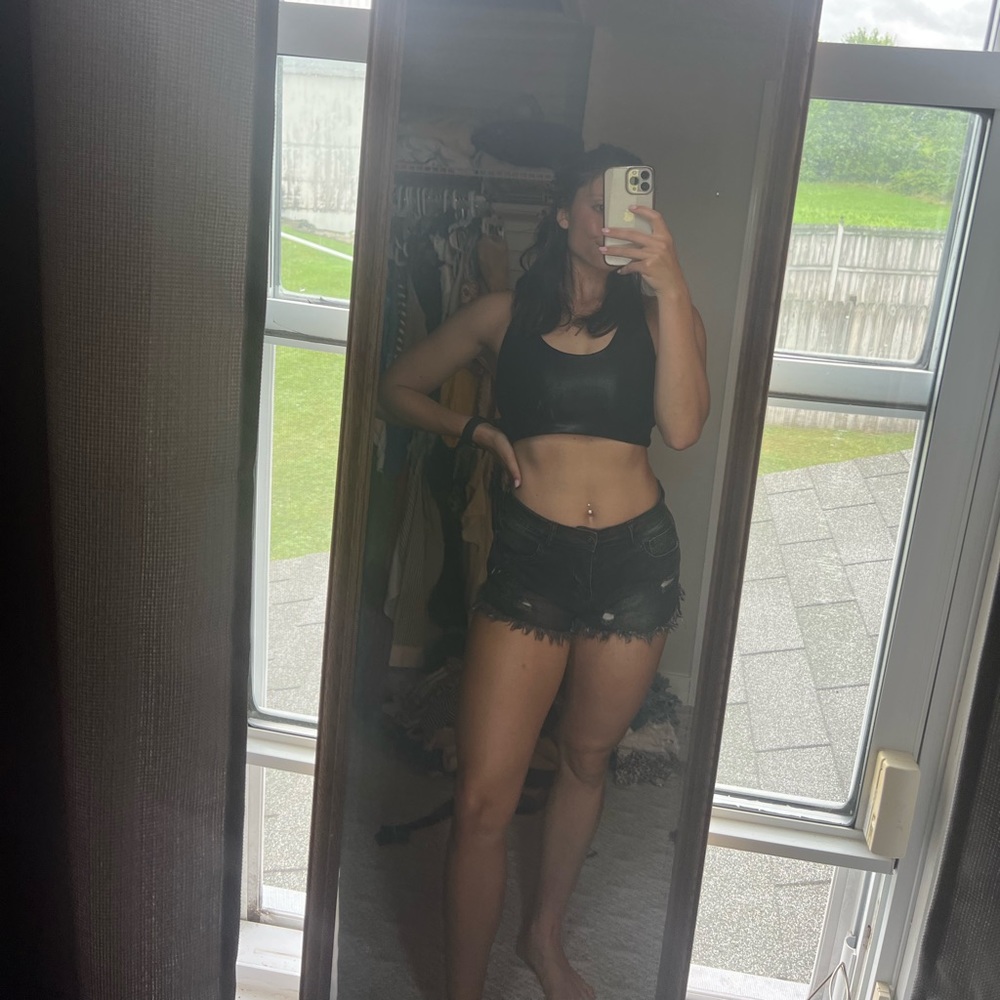Black Denim Shorts